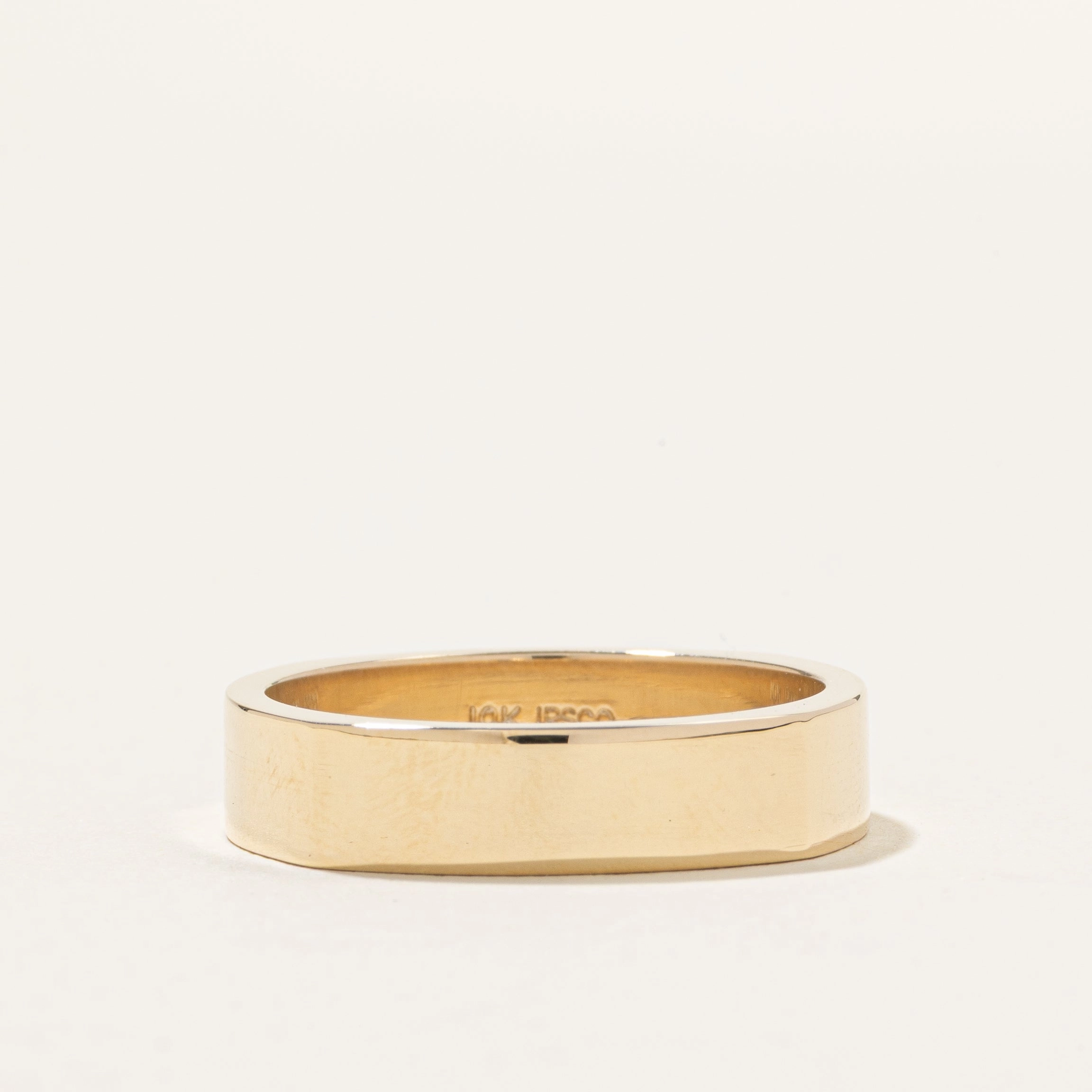 100 Ways' 10k Squared Gold Band | 5.00mm | SZ 9.75 Soft Finish Casual Detail