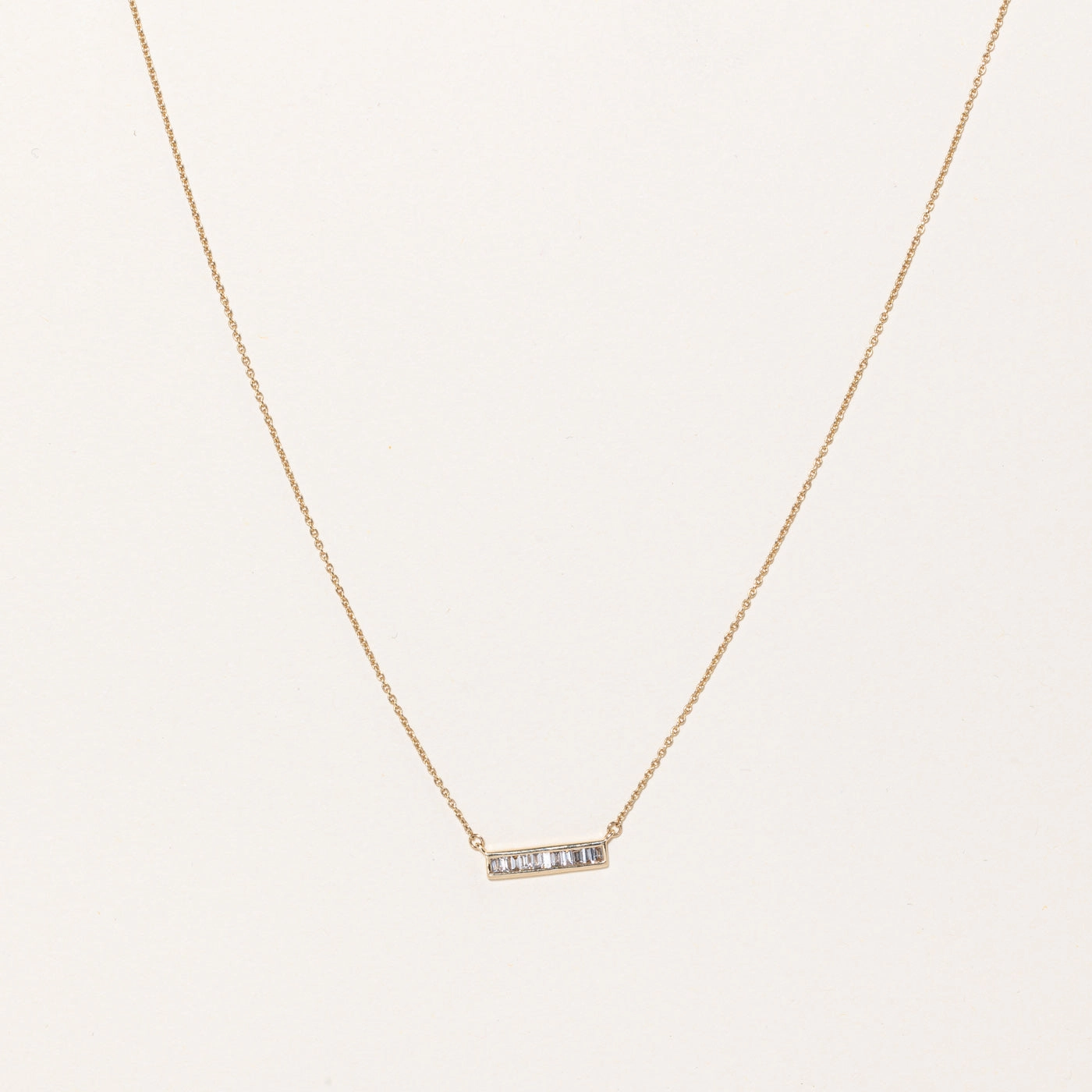 100 Ways' Baguette Cut Diamond Pendant Necklace | 0.25ctw | 18" | Lustrous Accent