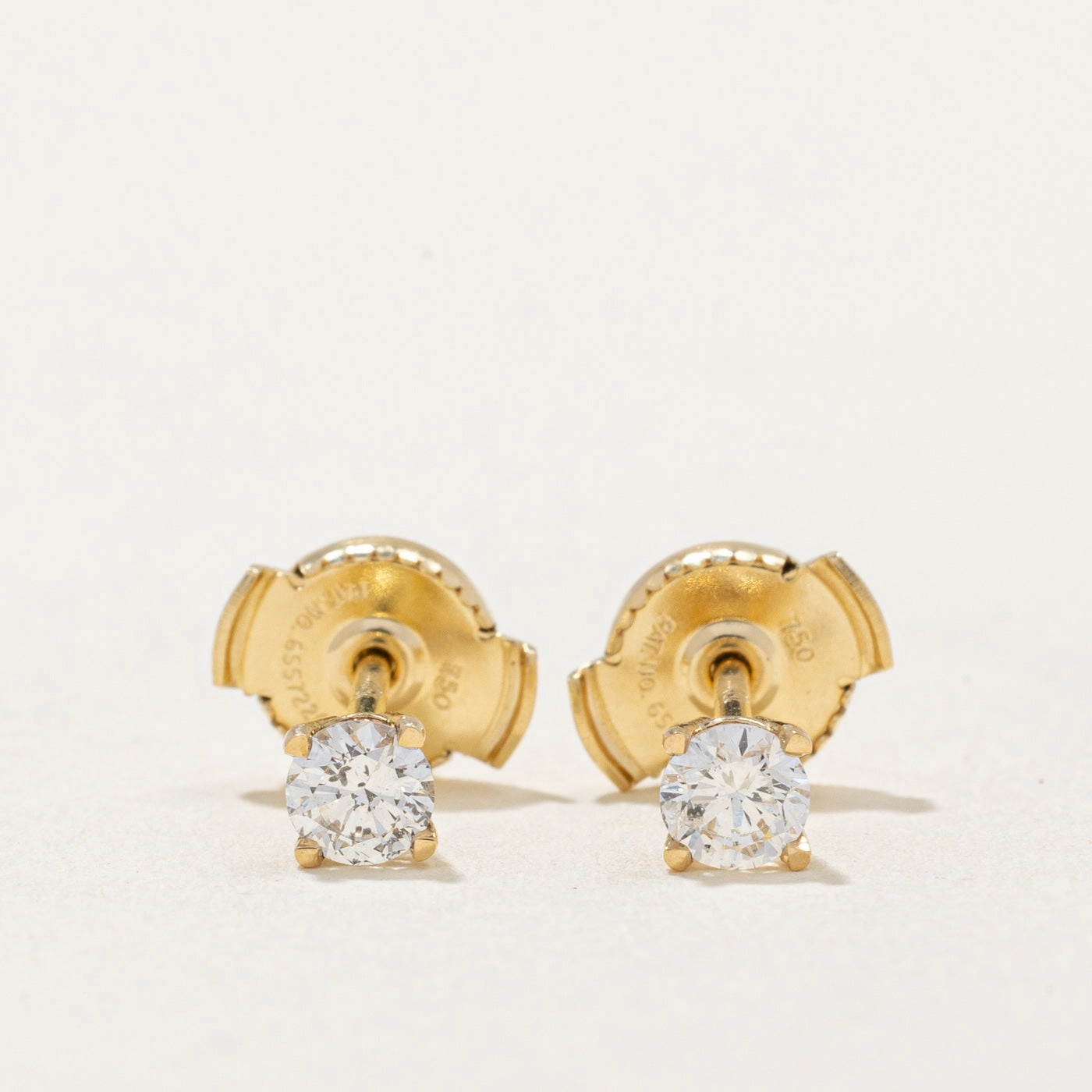 Golden Touch Night Shine 100 Ways' Diamond Stud Earrings With Eagle Claws and Guardian Backs | 0.29ctw |