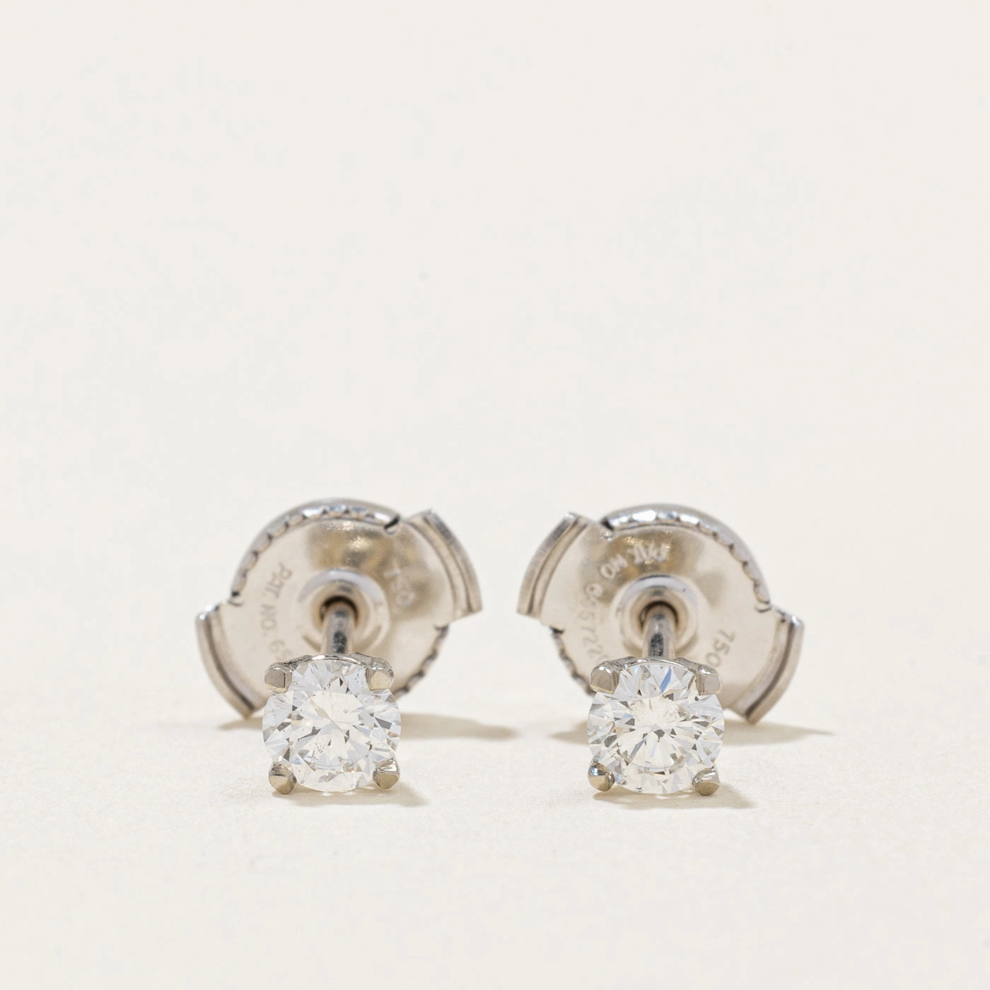Luxury Accent 100 Ways' Diamond Stud Earrings With Eagle Claws and Guardian Backs | 0.31ctw |