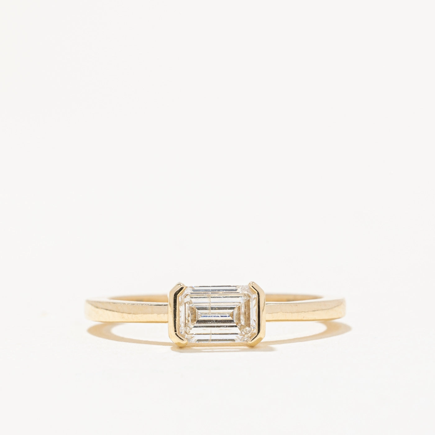 100 Ways' GIA Certified Emerald Cut Diamond Engagement Ring | 0.67ct I2 G | SZ 6.75 | Trendy Design Graceful Elegance