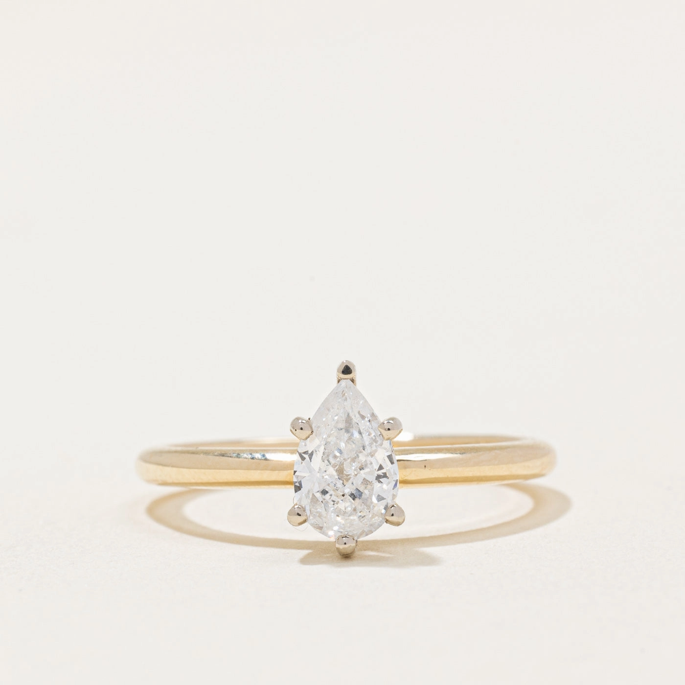 Seasonal Match Timeless Look Design 100 Ways' Pear Diamond Engagement Ring | 0.70ct | SZ 6.75 |