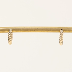 100 Ways' Yellow Gold Huggie Hoop Earrings Smooth Feature Stylish Shape