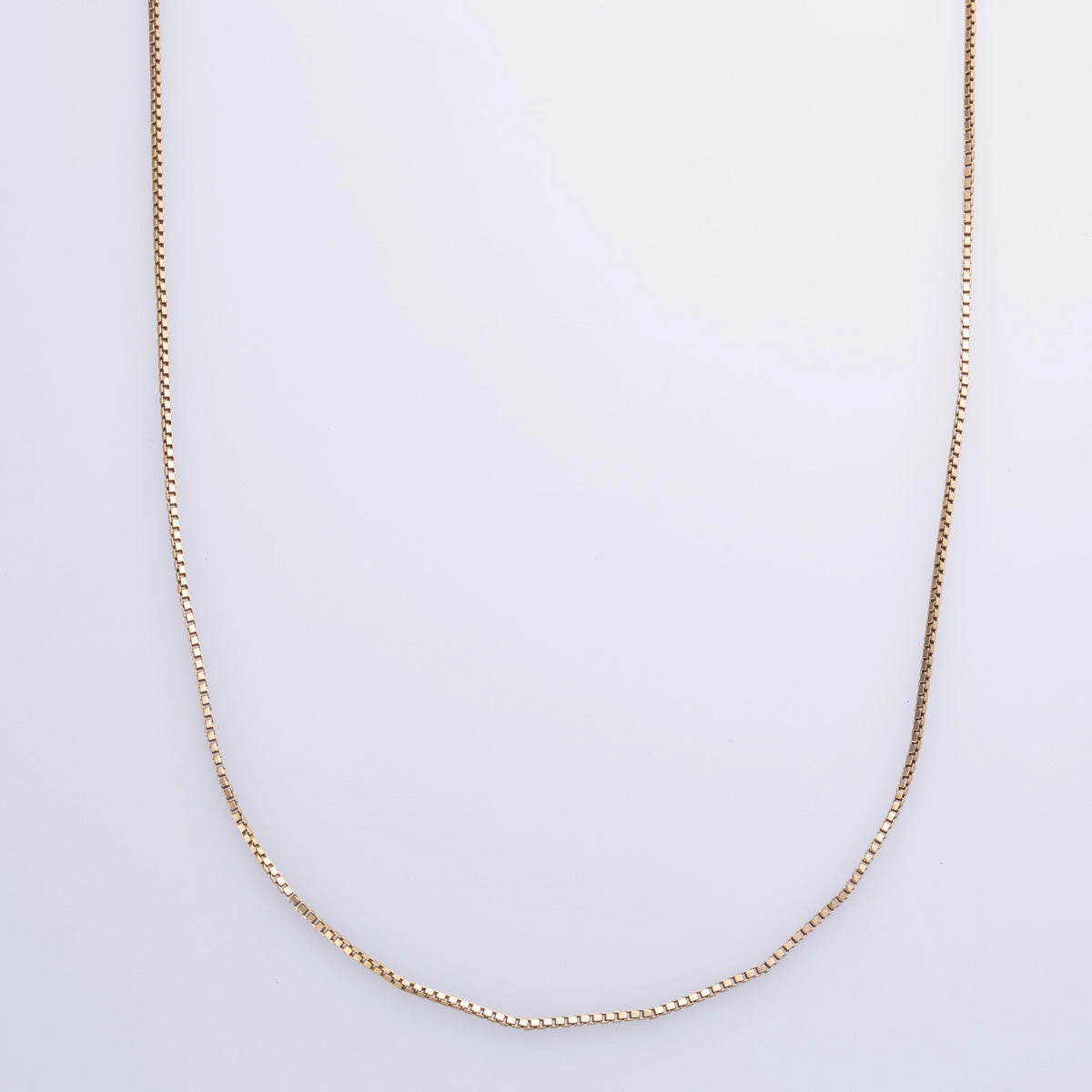 Iconic look Delicate Frame 10k Yellow Gold Box Chain | 18" |