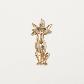 Luxury Form Evening Mood 10k Yellow Gold Cat Charm