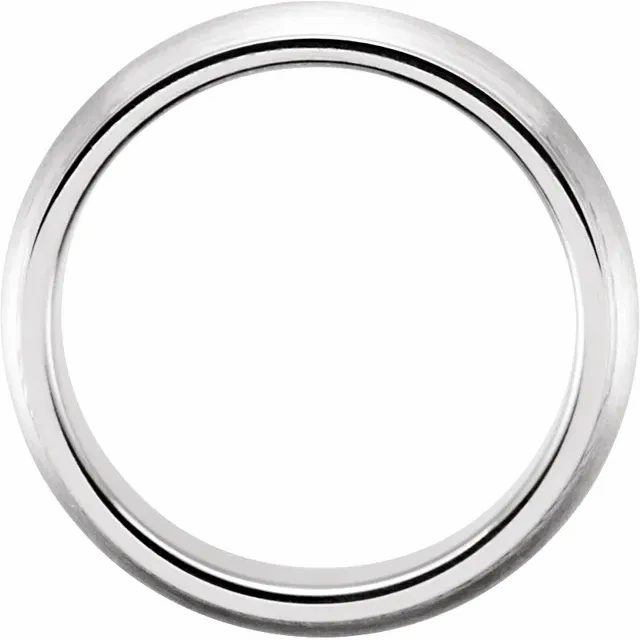 14K White 5 mm Grooved Band with Satin Finish Size 10 Exclusive Statement