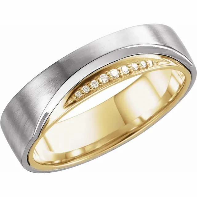 Compostable Material Creative Adornment 14K White/Yellow 6mm .05 CTW Diamond Band Size 11
