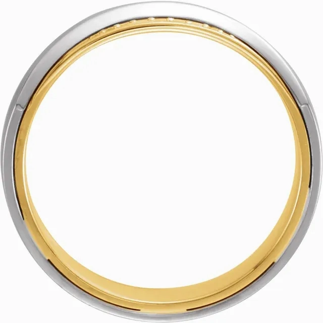 Ornate Piece Meaningful Work 14K White/Yellow 6mm .05 CTW Diamond Band Size 11