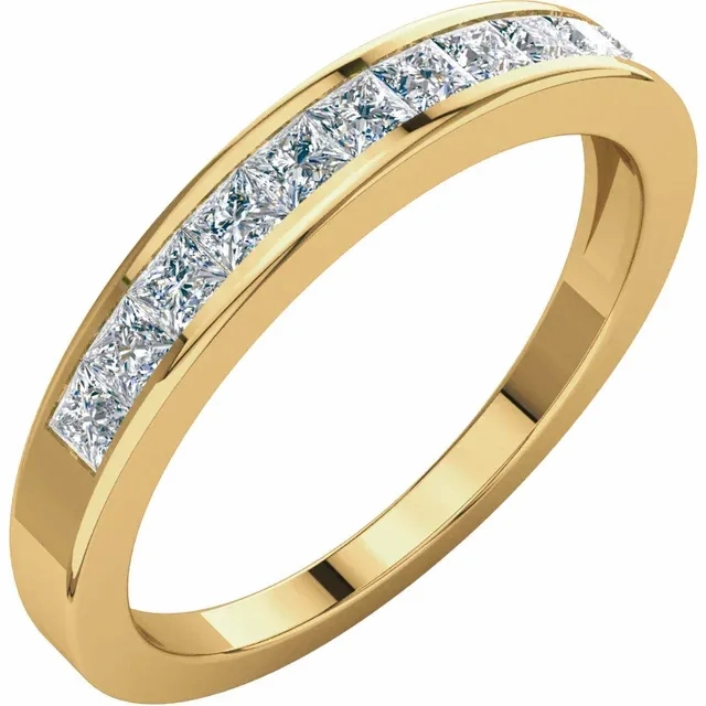 14K yellow 1/2 CTW Diamond Anniversary Band Size 8 Budget Adornment