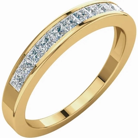 14K yellow 1/2 CTW Diamond Anniversary Band Size 8 Budget Adornment