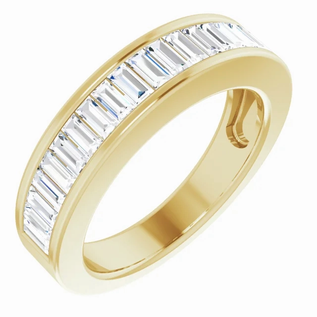 14K Yellow 3/4 CTW Diamond Anniversary Ring Size 5 Unique Look Contemporary Creation