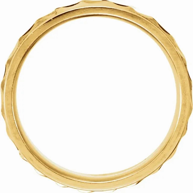 Handcrafted Accessory Chic Article 14K Yellow 6.75 mm Ridged Band with Milgrain Size 9.5