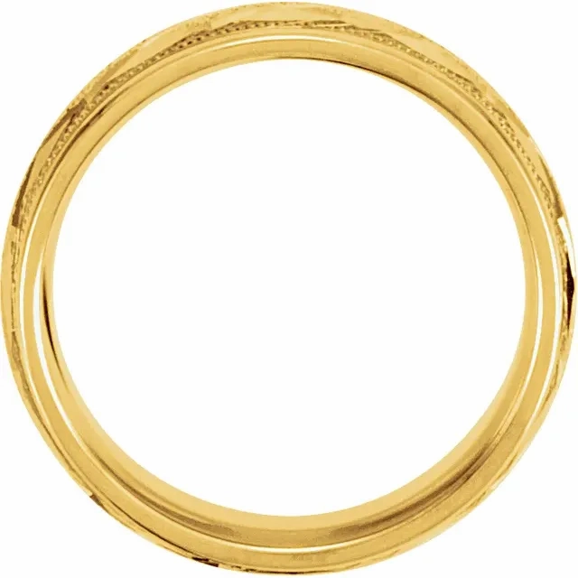 Fun Accessory 14K Yellow 7 mm Design Band with Satin Finish & Milgrain Size 9.5