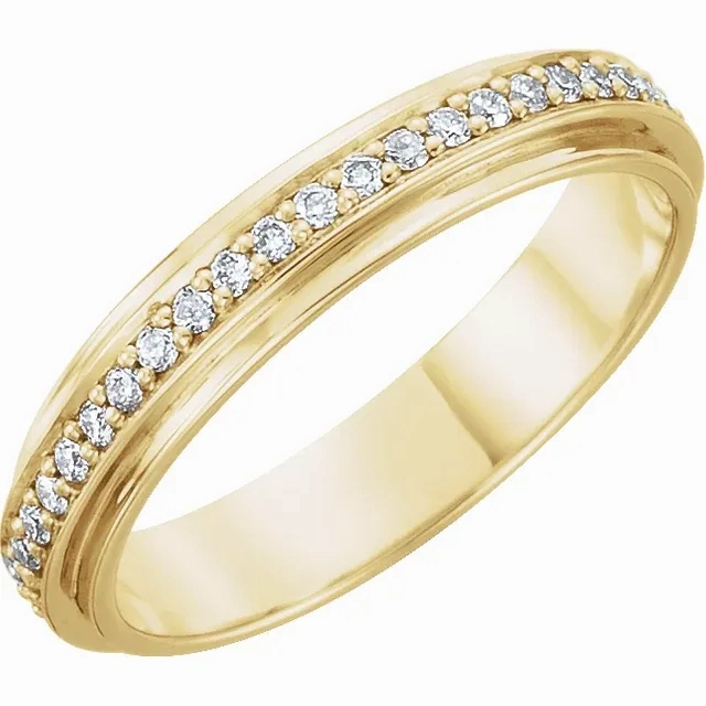 14K Yellow Eternity 1/3 CTW Diamond Duo Band Size 7 Trendy Object Body Positive