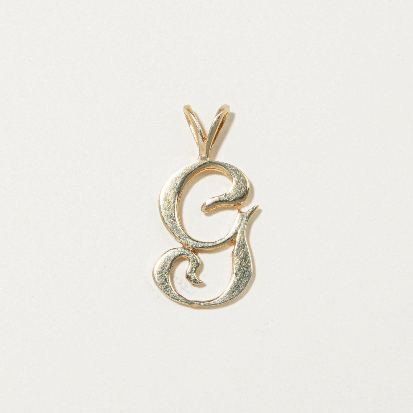 Shine Moment 14k Yellow Gold "G" Initial Pendant