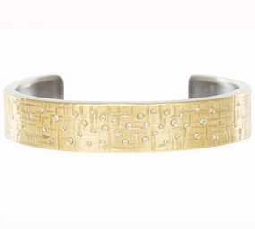 Luxury Charm 18k Aspen Squared Cuff - 18k Gold   Reclaimed VS Diamonds
