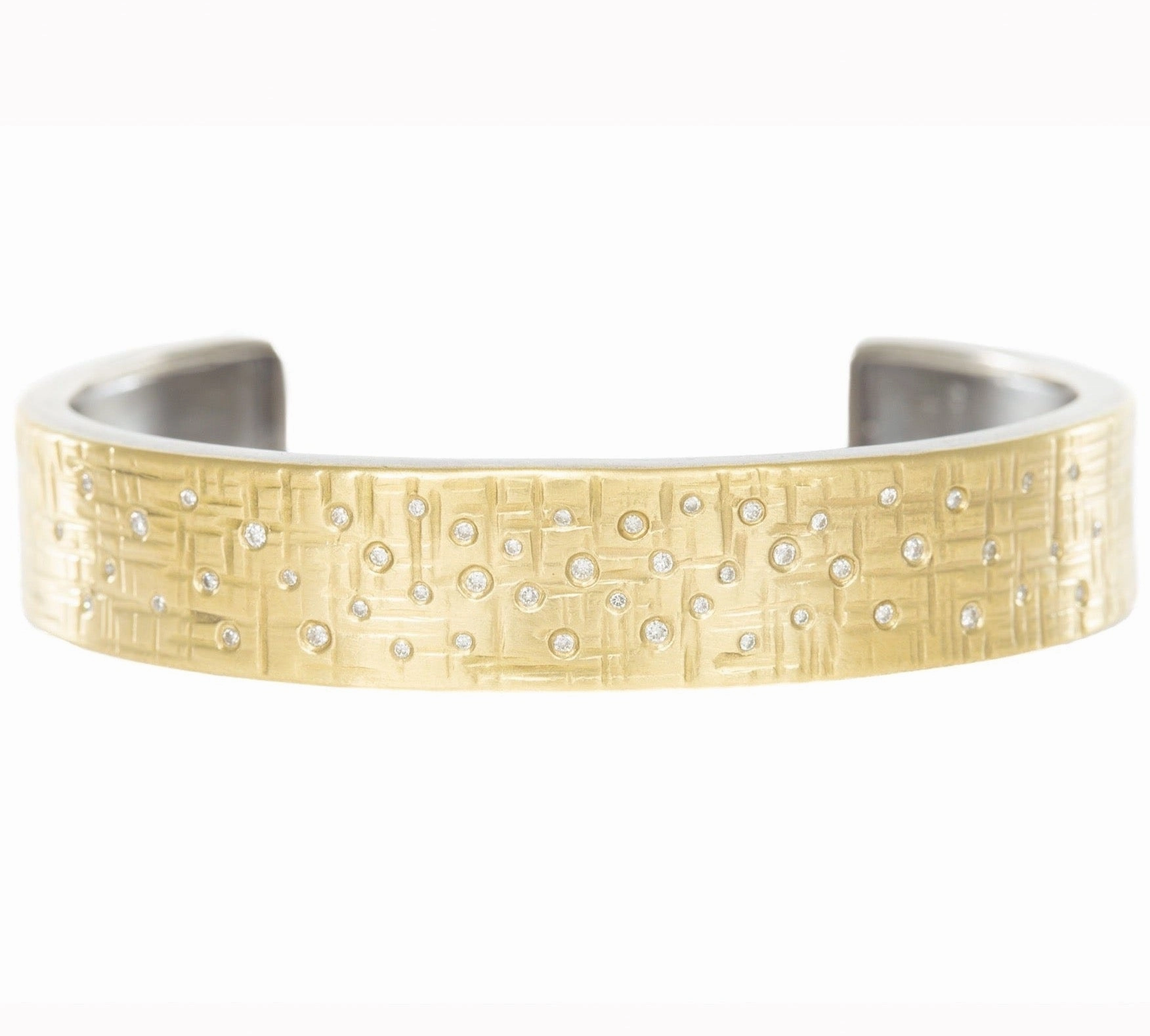 Luxury Charm 18k Aspen Squared Cuff - 18k Gold   Reclaimed VS Diamonds