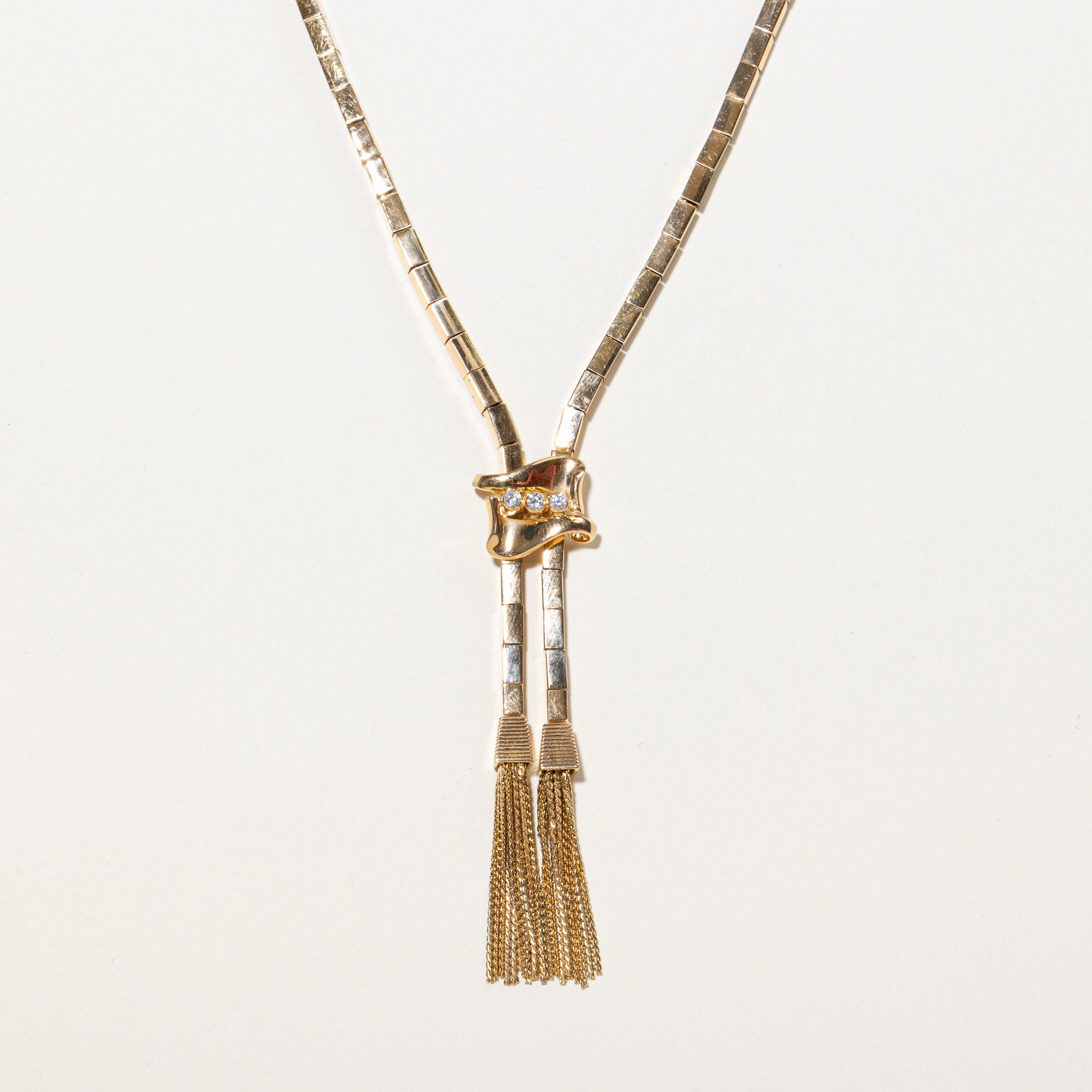 Urban Touch 18k Yellow Gold Diamond Tassle Necklace | 0.15ct | 21"