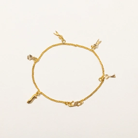 18k Yellow Gold Hobby Charm Bracelet | 7.75" Timeless Piece