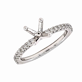 1/4ctw Straight Shank Diamond Semi-Mount Engagement Ring No Brand