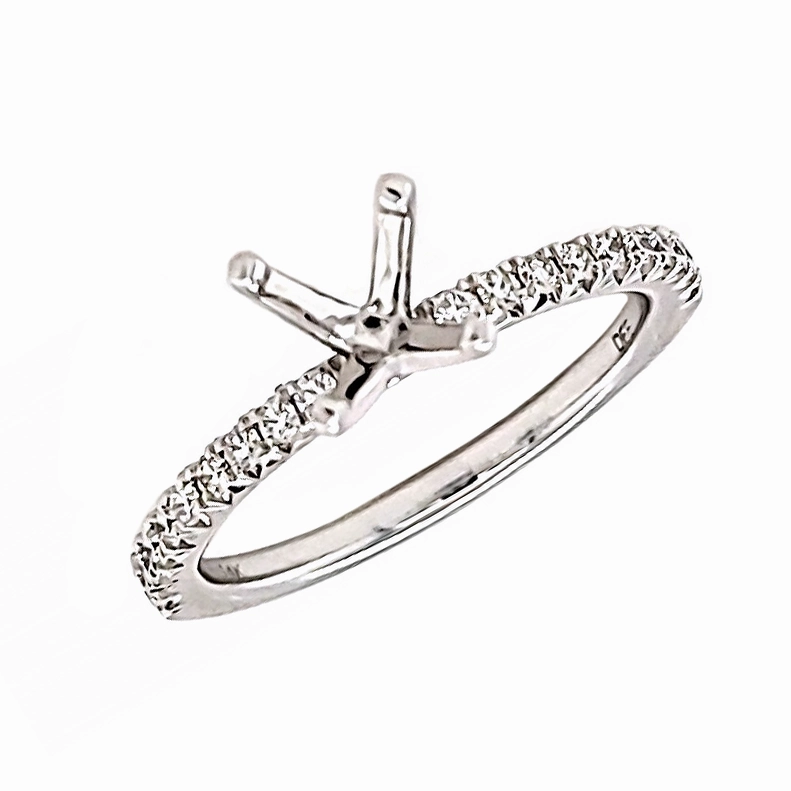 1/4ctw Straight Shank Diamond Semi-Mount Engagement Ring No Brand