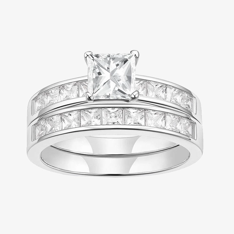 Fine Craft 1 Carat Princess Cut Bridal Set Wedding Ring