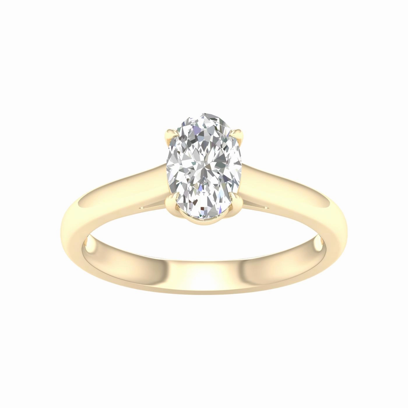 Patterned Surface Elegant Appeal 1ct Oval Lab Grown Diamond Solitaire Engagement Ring