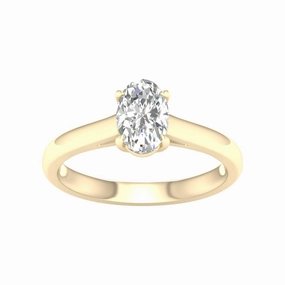 Patterned Surface Elegant Appeal 1ct Oval Lab Grown Diamond Solitaire Engagement Ring