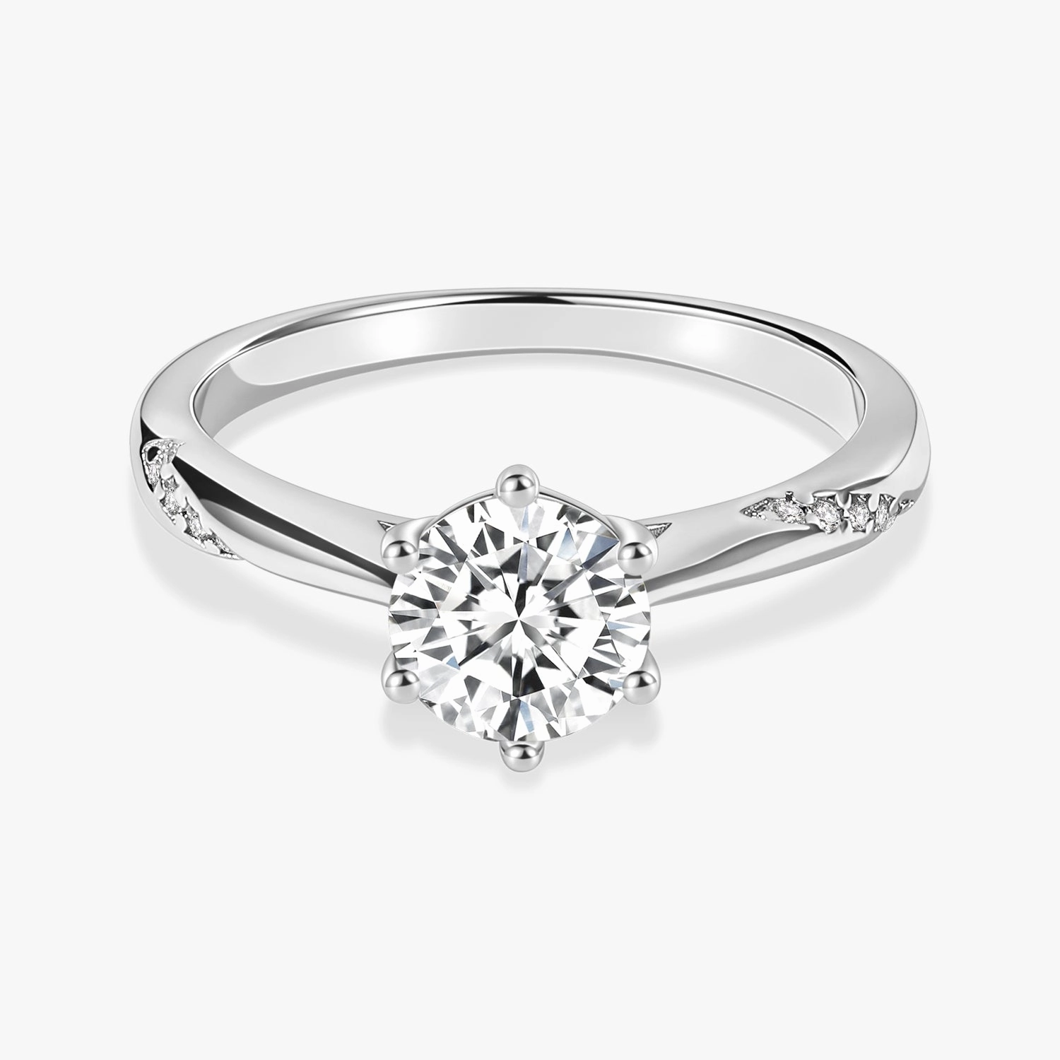 Exclusive Ornament 1CT Round Cut Moissanite Wedding Rings