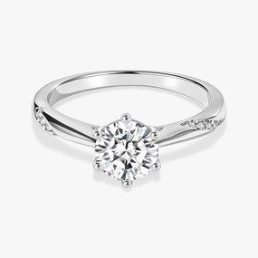 Exclusive Ornament 1CT Round Cut Moissanite Wedding Rings
