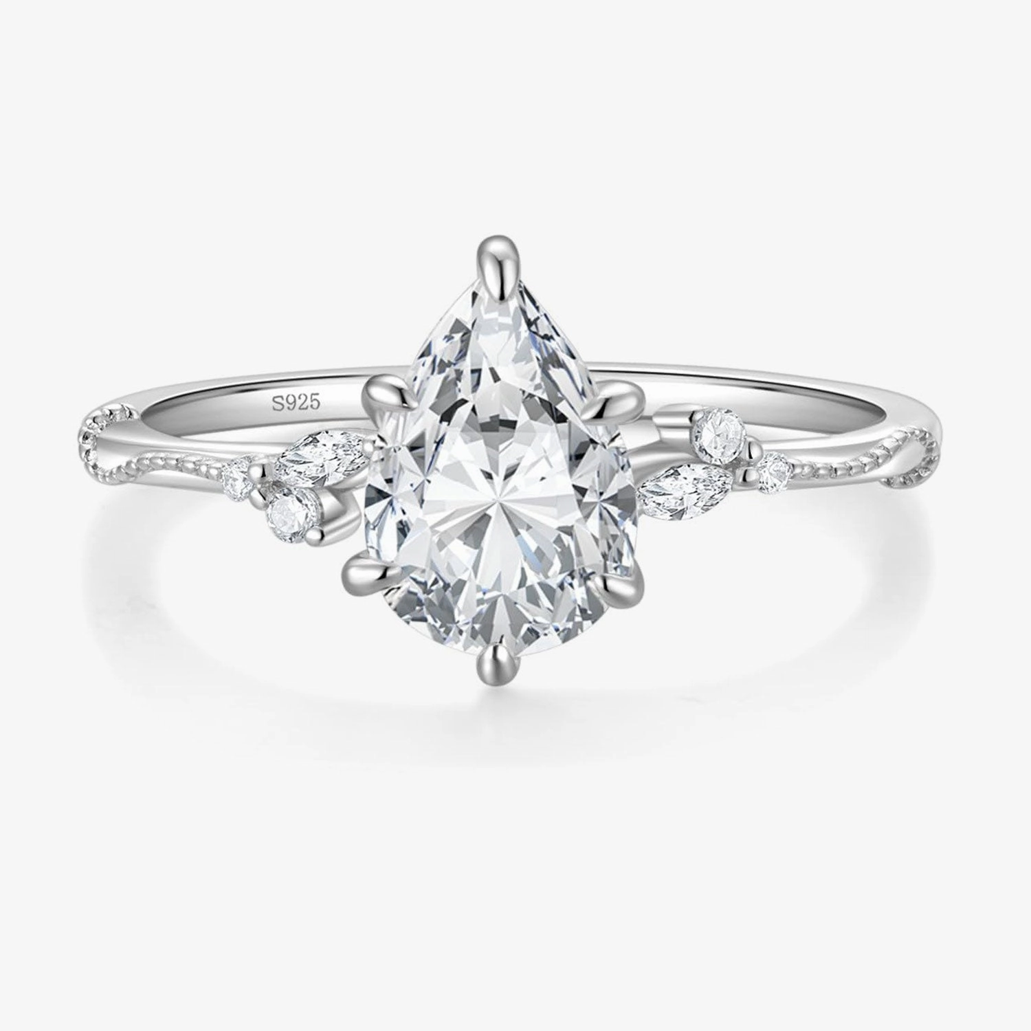 Designer Item 2CT Pear Shaped Engagement Ring