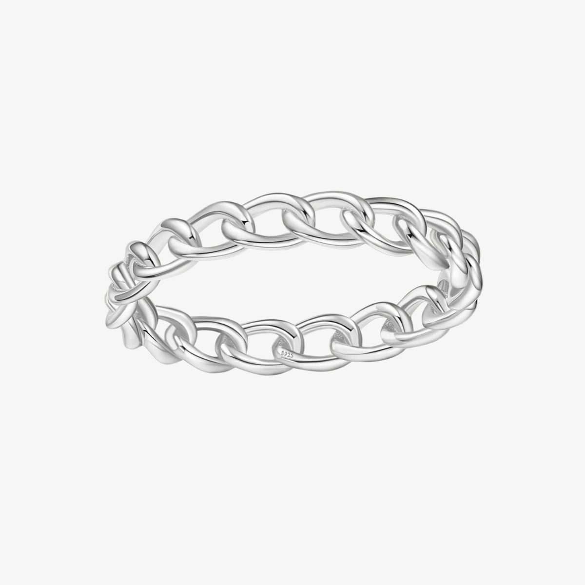 Transparent Item 3.8mm Sterling Silver Gold Plated Chain Ring