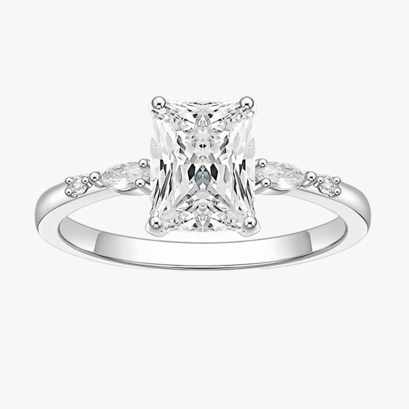 3CT Classic Radiant Cut Engagement Anniversary Ring High-End Embellishment