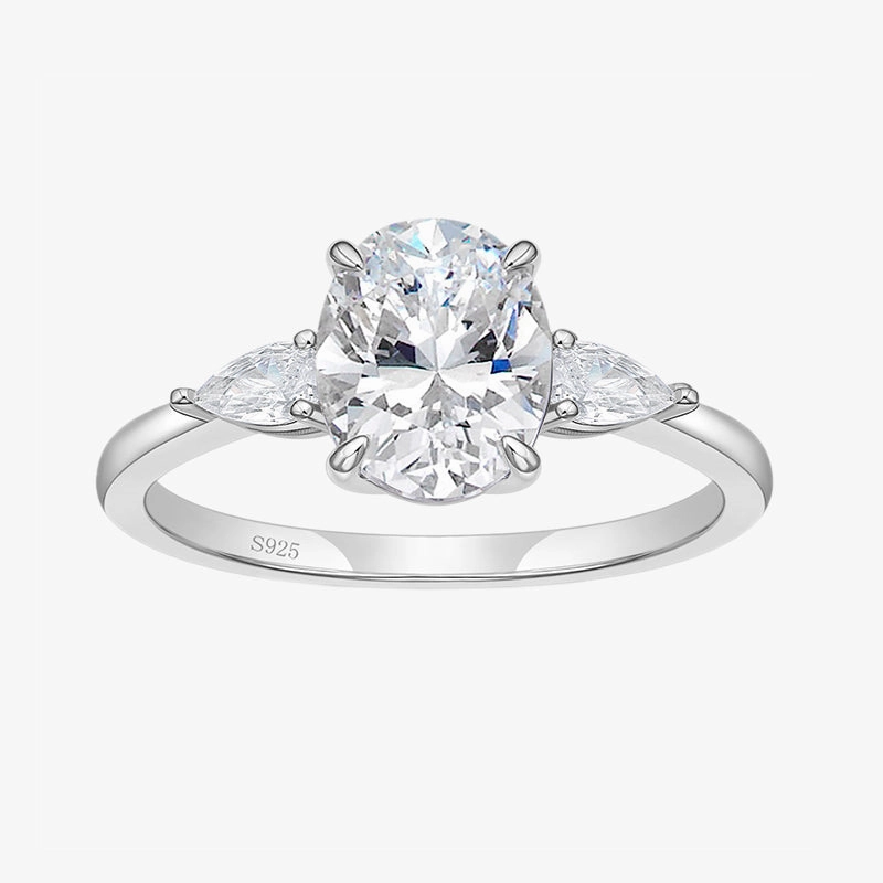 Economical Jewelry Inspired Present 3CT Oval Cubic Zirconia Engagement Ring