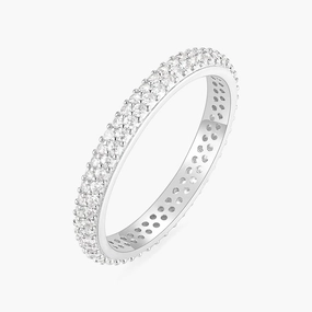 Simple Keepsake Branded item 3mm Anniversary Double Row Eternity Wedding Ring