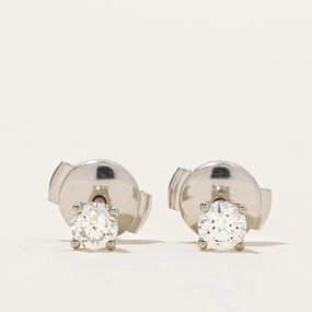 '100 Ways' 18k White Gold Diamond Studs | 0.30ctw Curved Contour