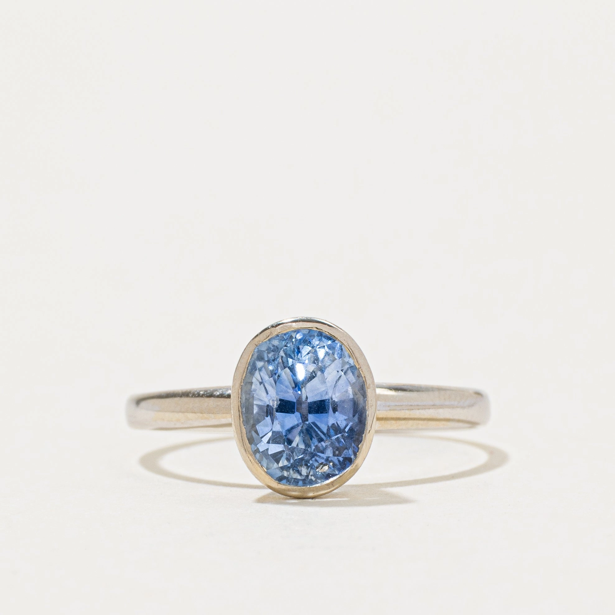 '100 Ways' Ceylon Bezel Set Sapphire Solitaire | 2.3 ct | SZ 6 | Artisan Jewelry Weekend Accent