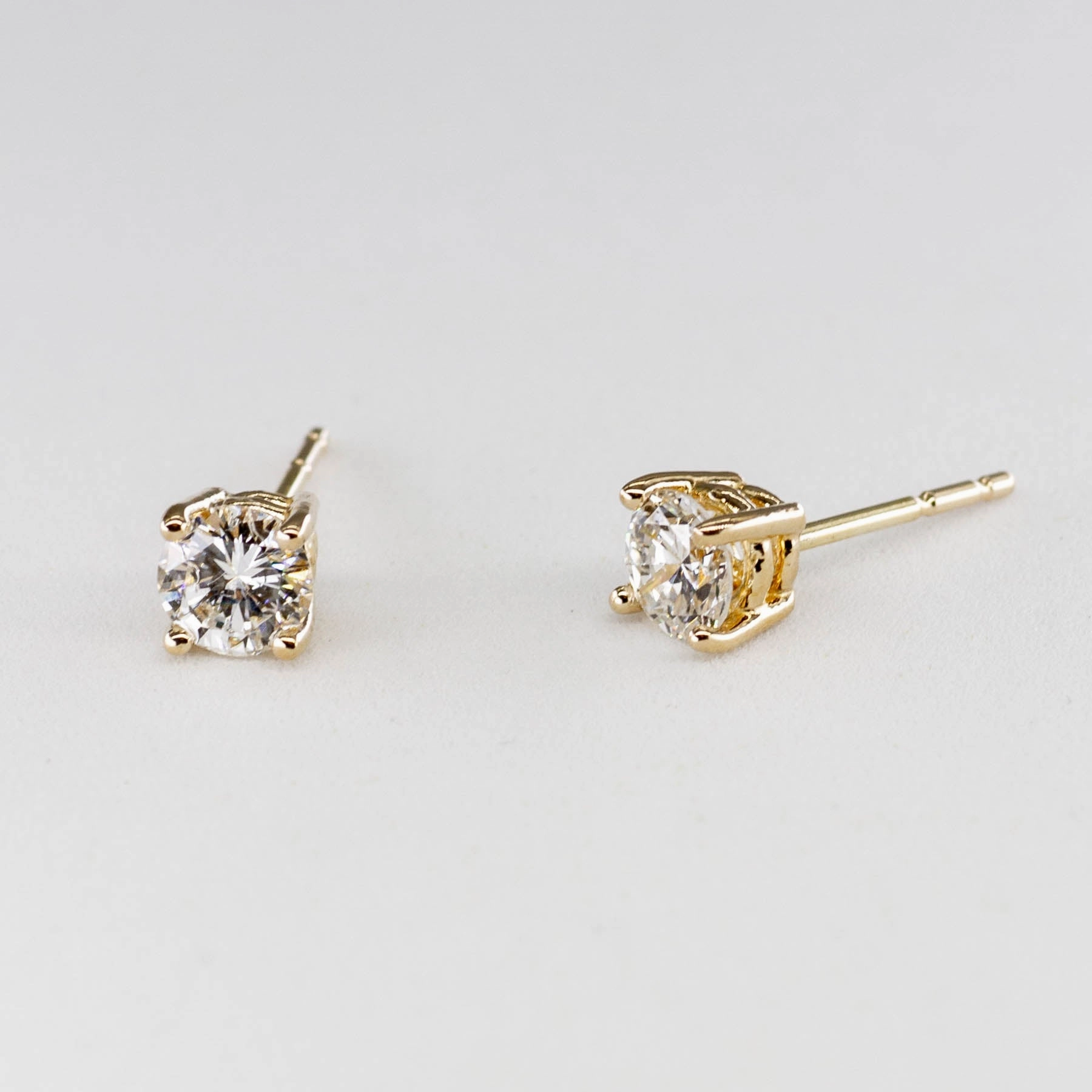 Enchanted Sparkle Metallic Touch '100 Ways' Classic Solitaire Diamond Stud Earrings | Yellow Gold | 0.57ctw- 0.61ctw |