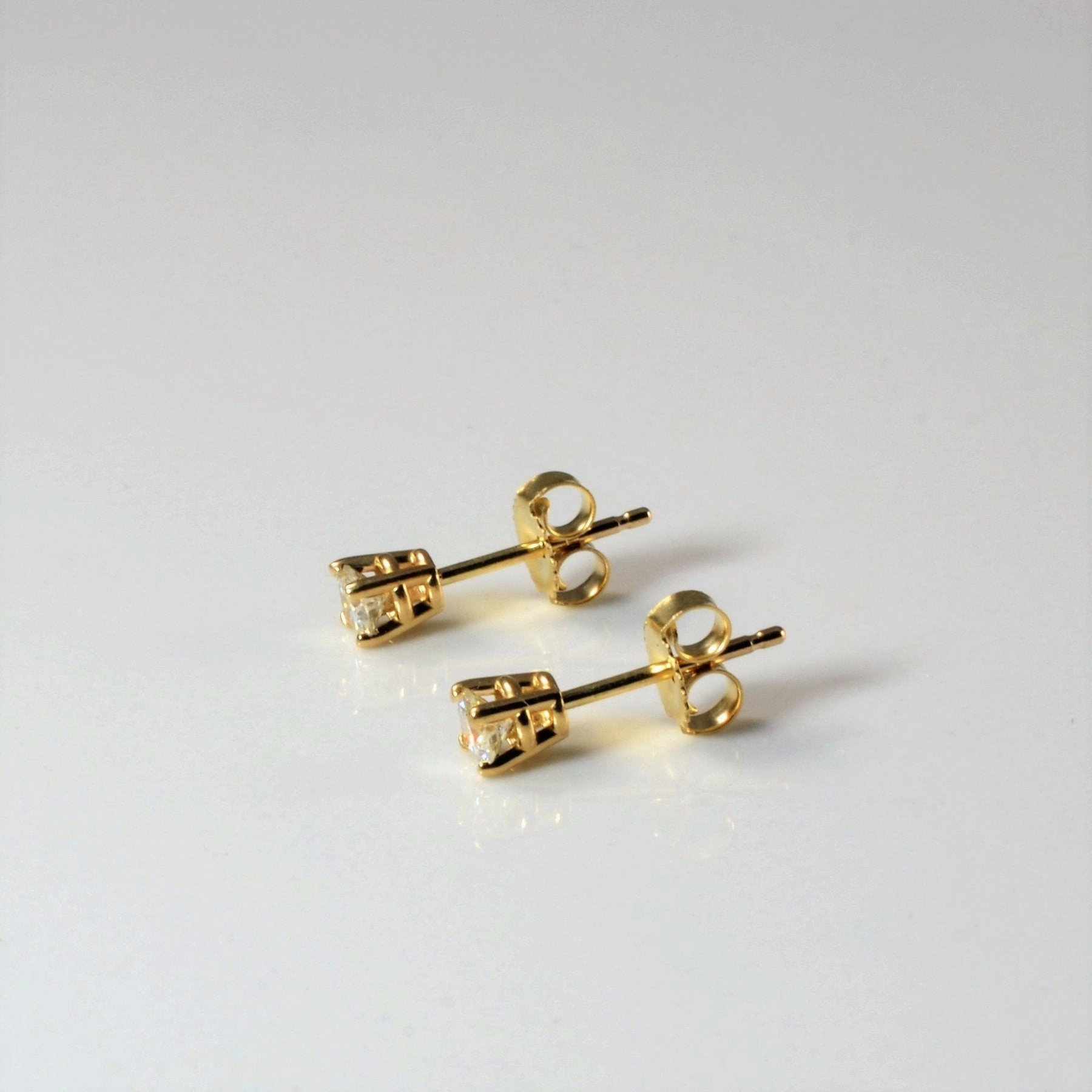'100 Ways' Classic Solitaire Diamond Stud Earrings | Yellow Gold | Est. 0.25ctw | Sunlight Shine