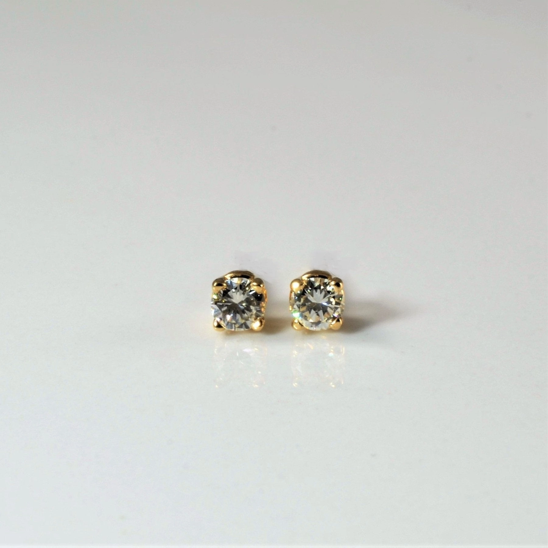 Everyday Layer '100 Ways' Classic Solitaire Diamond Stud Earrings | Yellow Gold | Est. 0.25ctw |