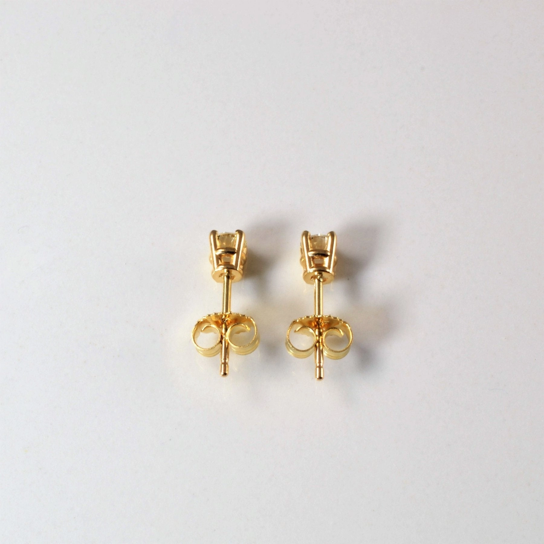 Modern Fit '100 Ways' Classic Solitaire Diamond Stud Earrings | Yellow Gold | Est. 0.25ctw |