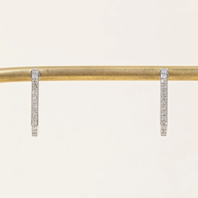 '100 Ways' Diamond Rectangle Hoop Earrings | 0.25ctw | Romantic Gift