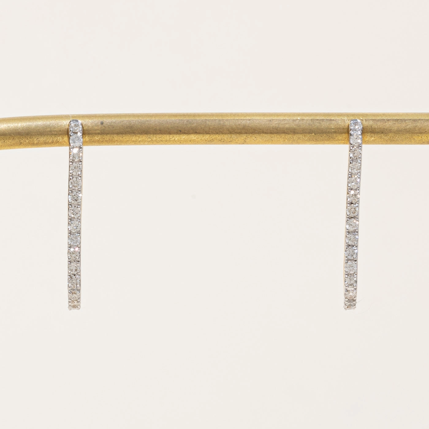 Casual Chic '100 Ways' Diamond Rectangle Hoop Earrings | 0.50ctw |