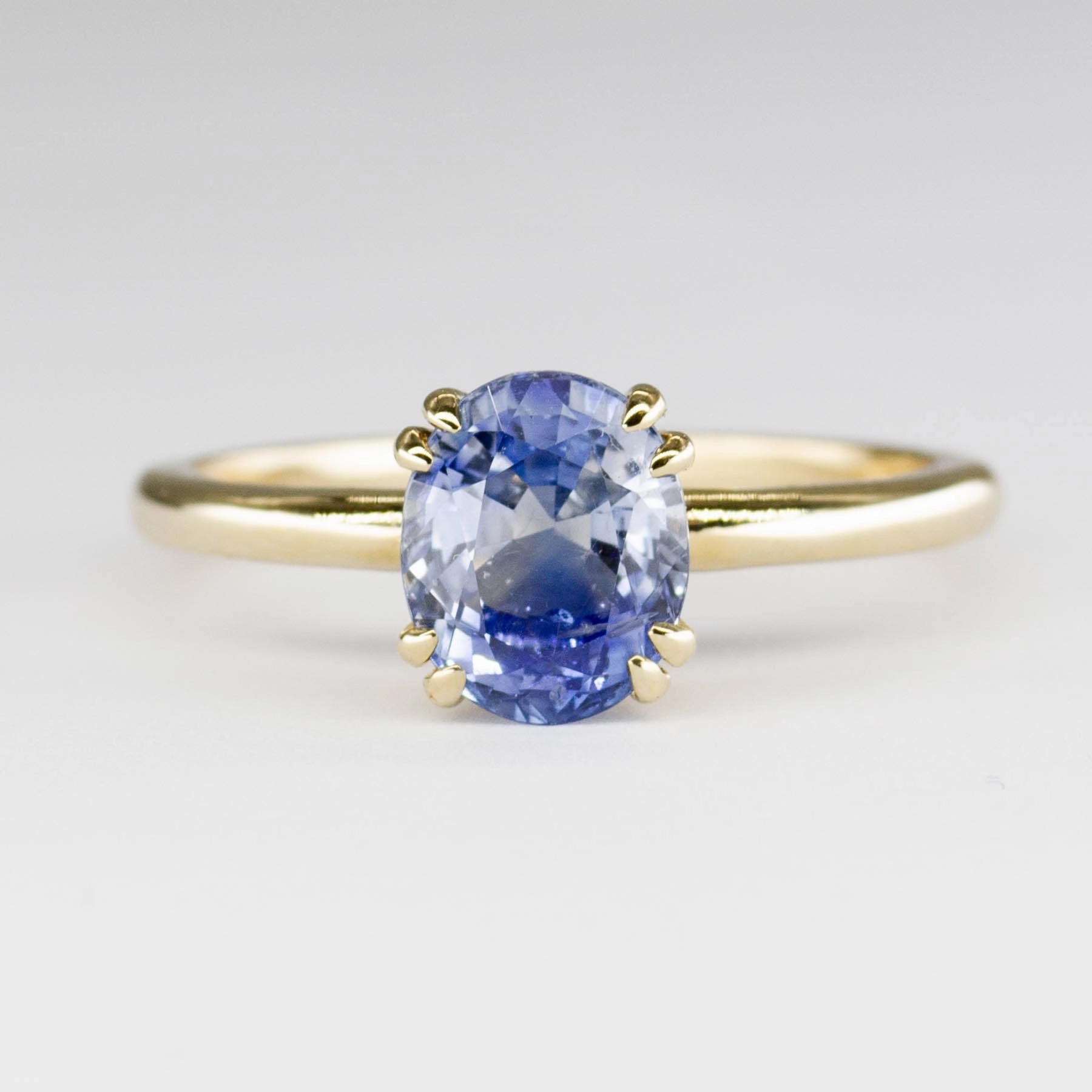 Lustrous Design Shiny Radiance '100 Ways' Oval Ceylon Sapphire Ring | 2.30ct | SZ 6.75 |
