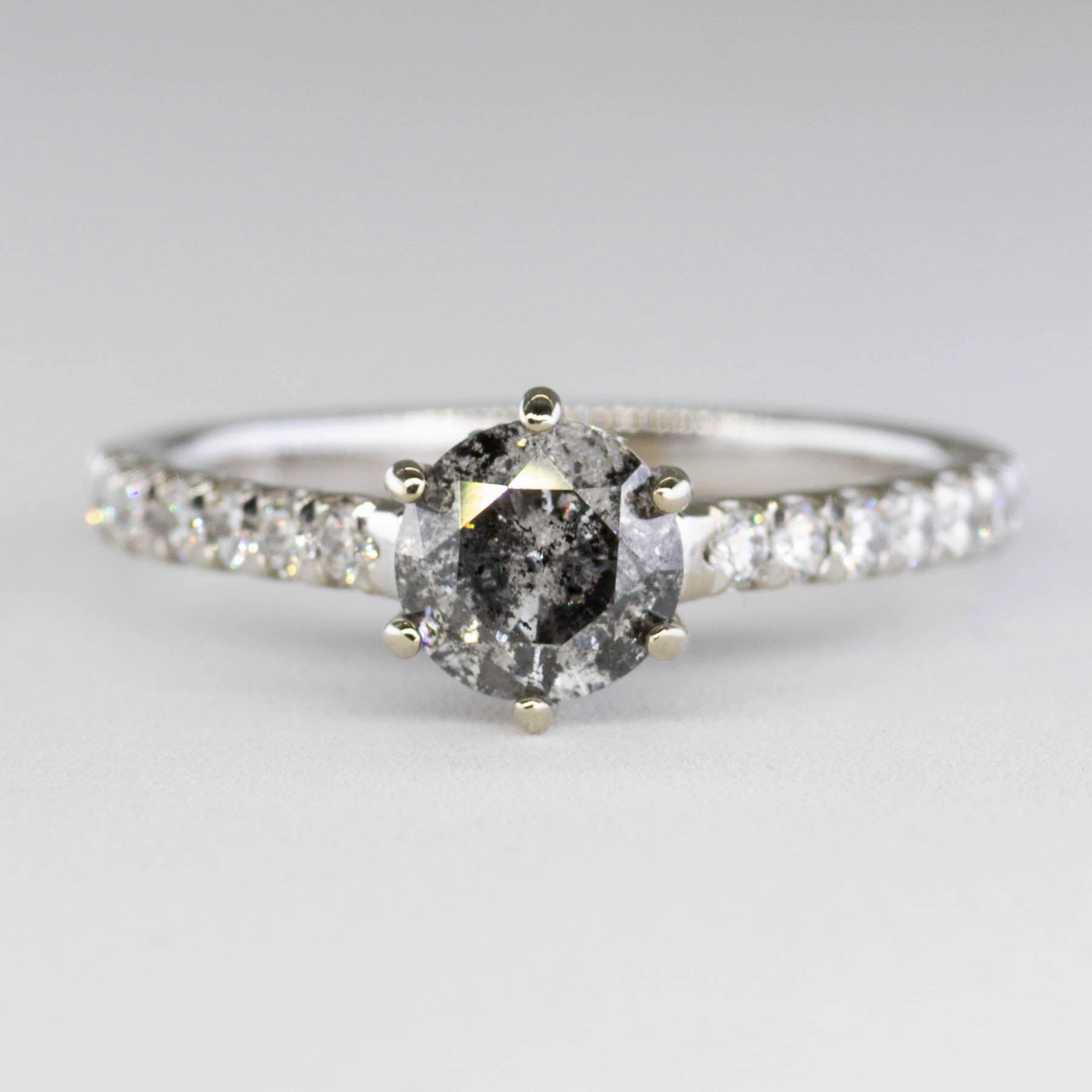 Sparkle Surface '100 Ways' Salt & Pepper Diamond Engagement Ring | SZ 6.75 |