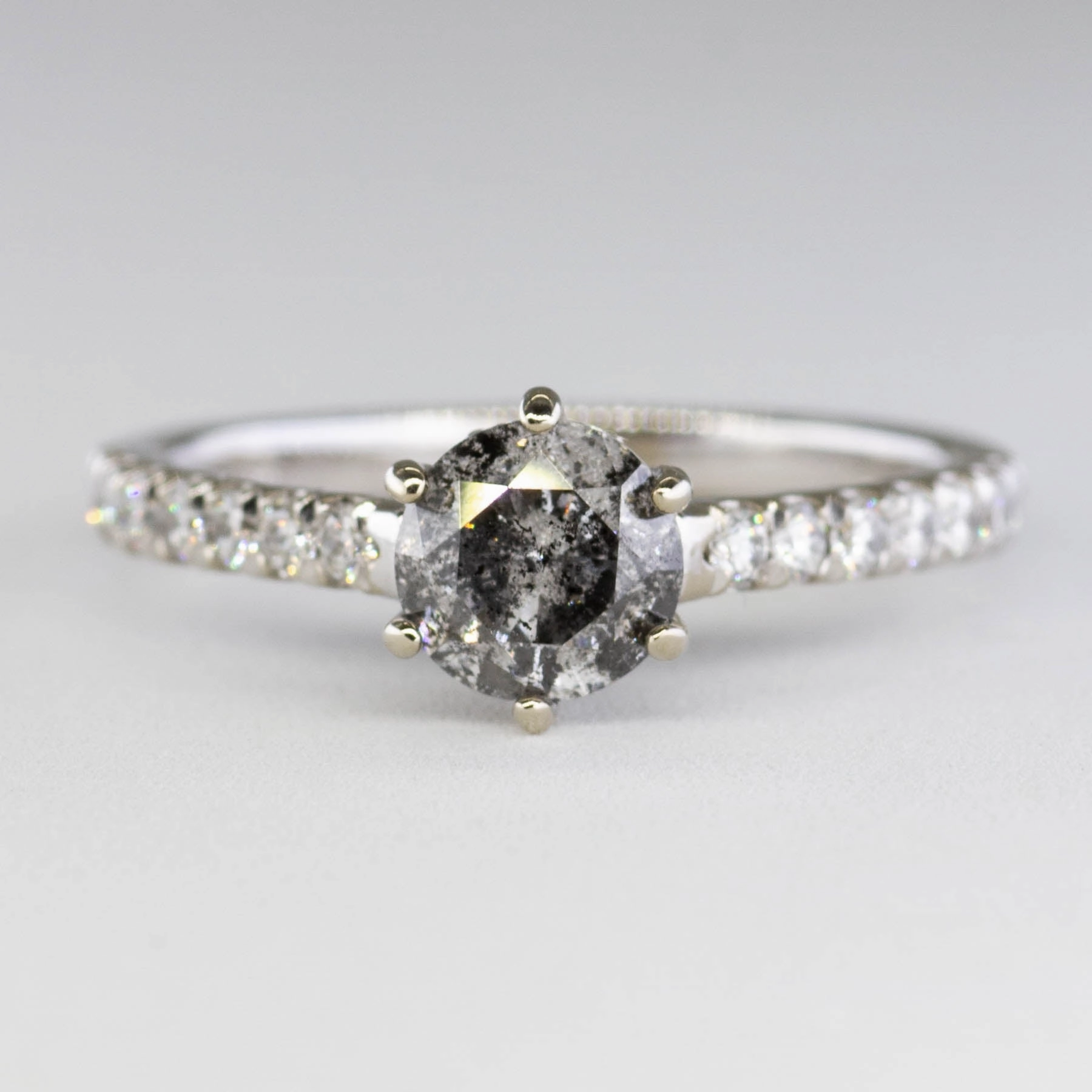 '100 Ways' Salt & Pepper Diamond Engagement Ring | SZ 6.75 | Romantic Feel