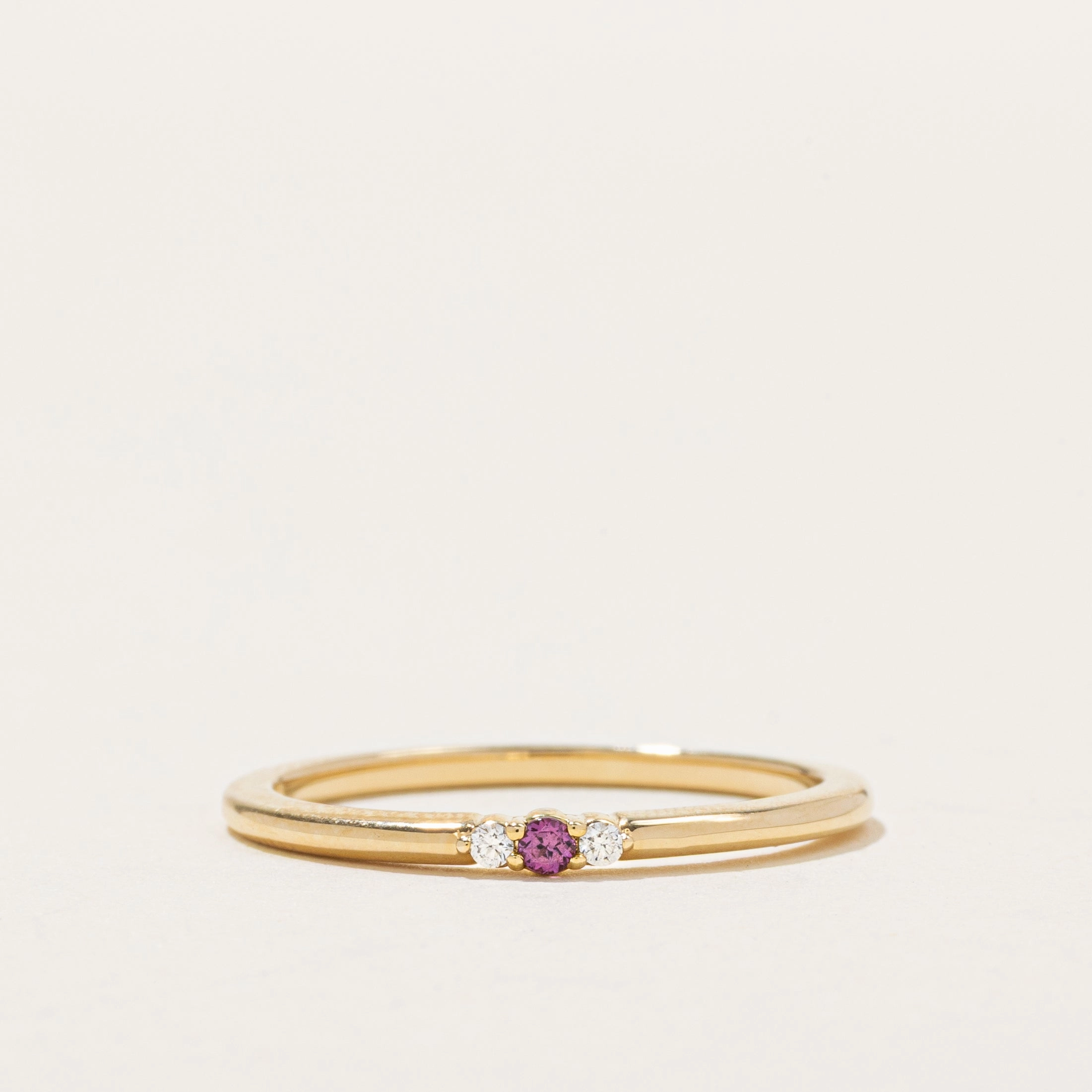 '100 Ways' Three-Stone Diamond & Garnet Ring | 0.006ctw, 0.004ct | SZ 6.75 Timeless Touch