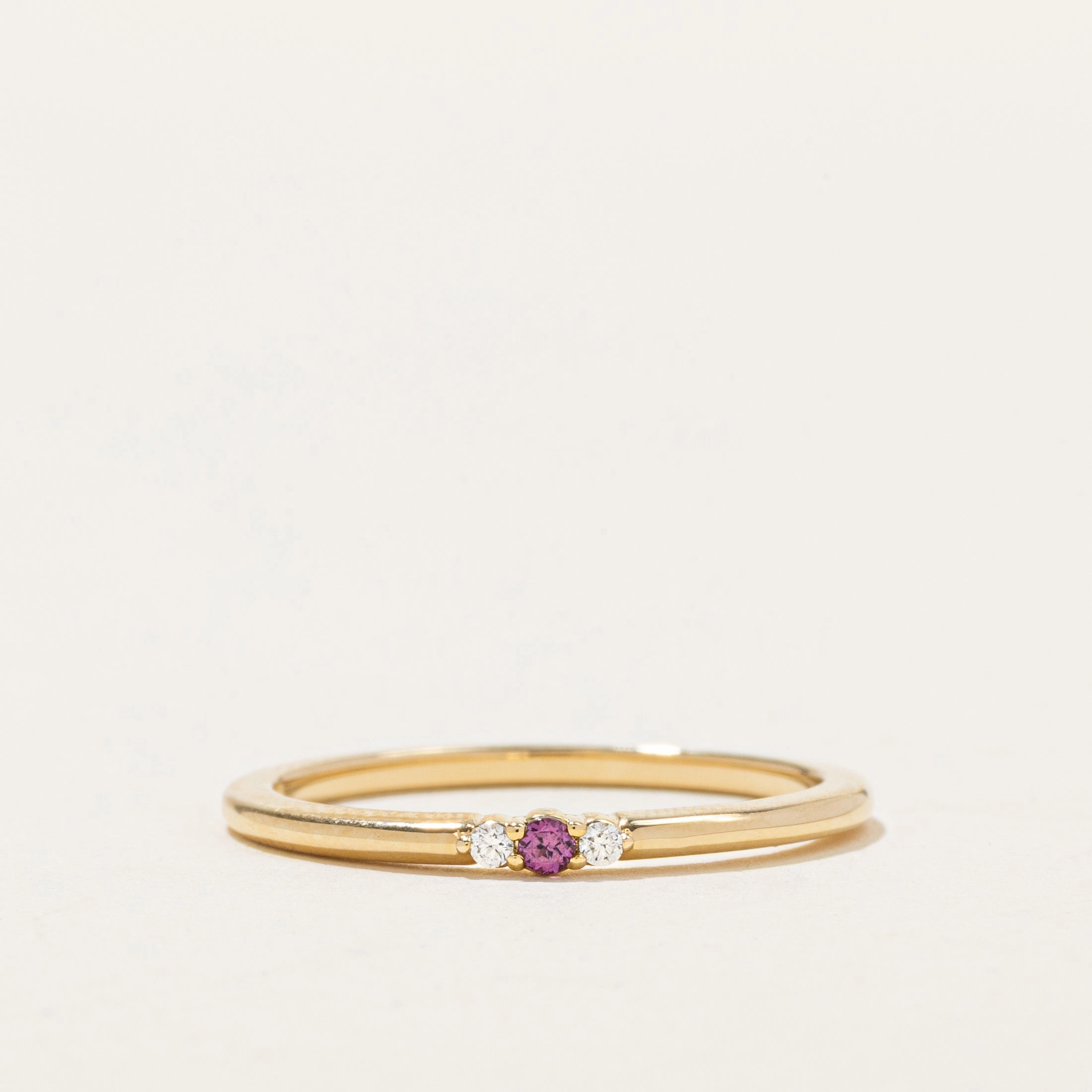 Ocean Breeze '100 Ways' Three-Stone Diamond & Garnet Ring | 0.006ctw, 0.004ct | SZ 6.75