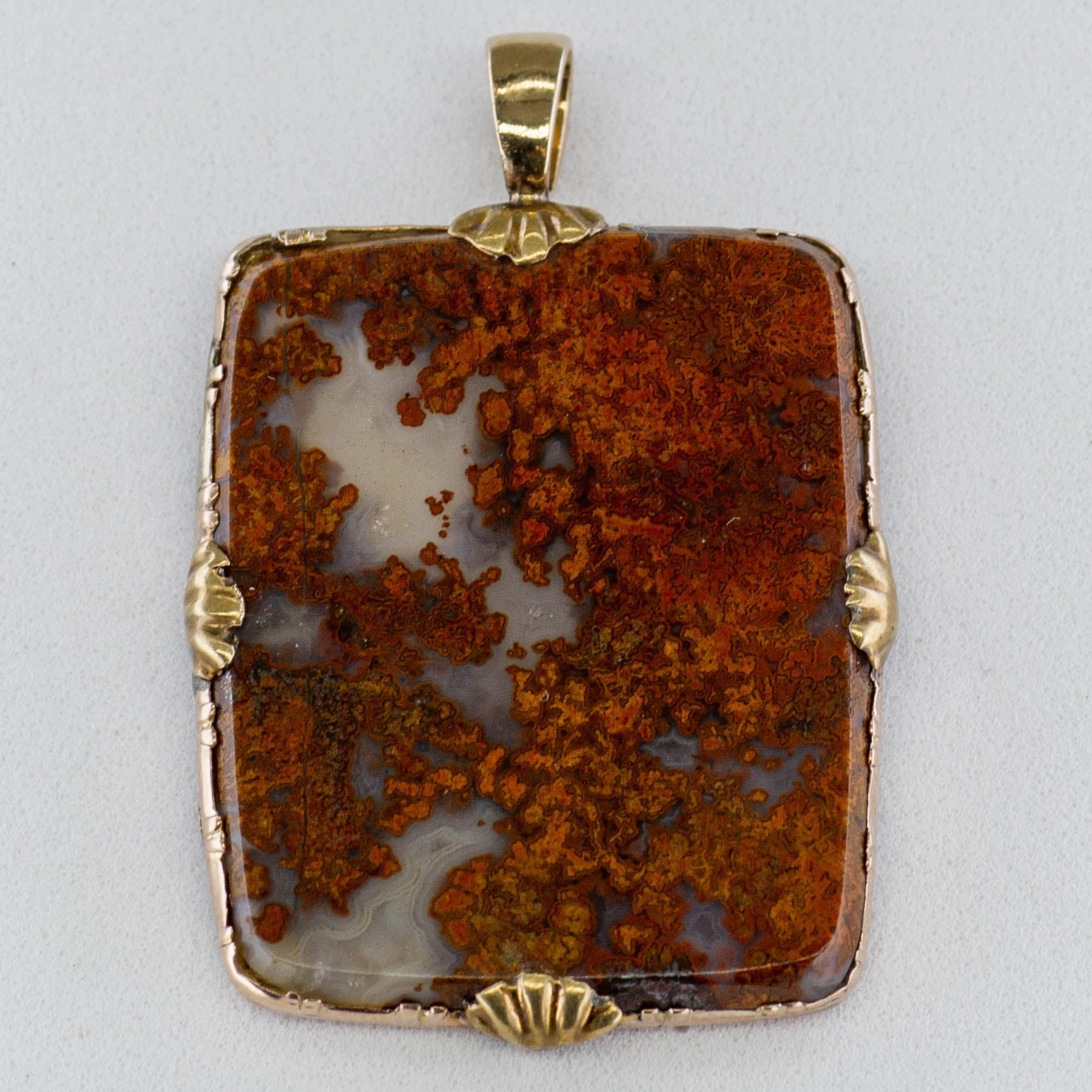 Fashion Form Trend Style '100 Ways' Victorian Brown Moss Agate Pendant | 18.00ct |