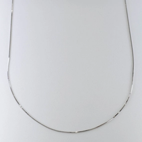 Edgy Detail '100 Ways' White Gold Adjustable Box Chain |